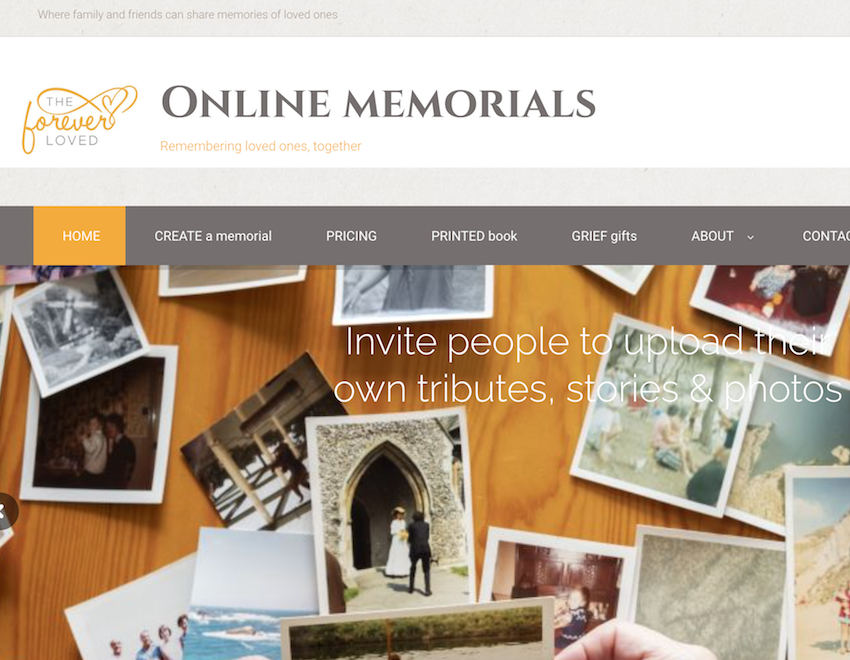 Online memorials and grief gifts